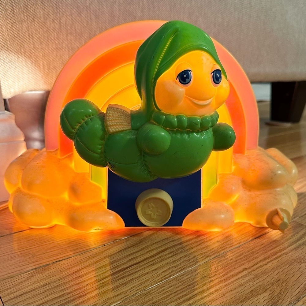 Vintage 1984 Rainbow Clouds Glo Worm Night Light Lamp 80s Rare HTF Bulb Works!